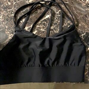 Black compression sports bra